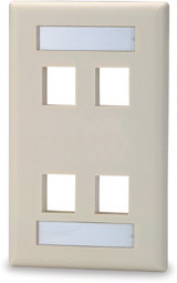 SignaMax SKFL-4-GY 4-Port Single Gang Gray Keystone Faceplate
