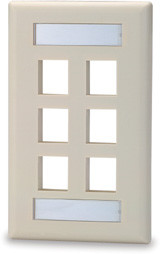 SignaMax SKFL-6 6-Port Single Gang Ivory Keystone Faceplate