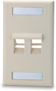 SignaMax SKFLA-2 2-Port Single Gang Ivory Angled Faceplate
