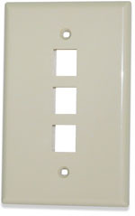 SignaMax SKFM-3 3-Port Single Gang Ivory Oversize Faceplate