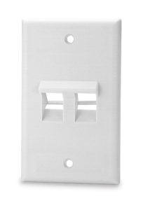 SignaMax SKFA-2 2-Port Single Gang Light Ivory Angled Faceplate