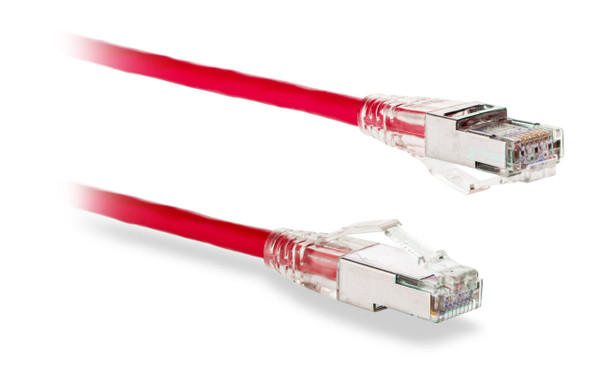 SignaMax C6AS-328RD-25FB Cat 6A F/UTP 28 AWG Red Snag-Proof Boot, 25 FT.