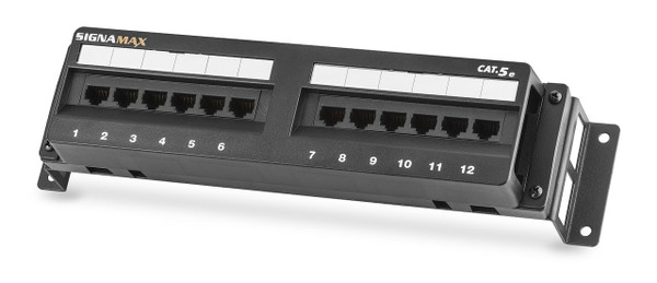 SignaMax 12458JPL-C5E 12-Port Category 5e Jack Panel Flush Mount