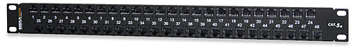 SignaMax 48458HD-C5E 48-Port Category 5e MT-Series Unscreened Patch Panel, 1 RMU