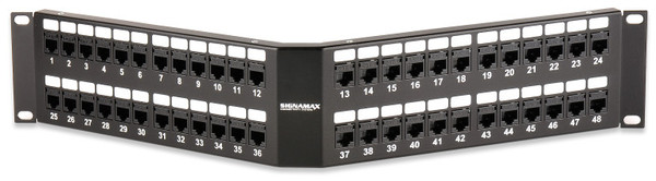 SignaMax 48458A-C6A 48-Port Category 6A MT-Series Unscreened Angled Panel, 2 RMU