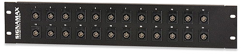 SignaMax 24BNC75HD-FT 24-Port 75 Ohm BNC Feed-Thru Patch Panel, 1 RMU