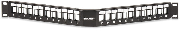 SignaMax 24U-HDMMP-A 24-Port Field-Configurable Angled Patch Panel, 1 RMU
