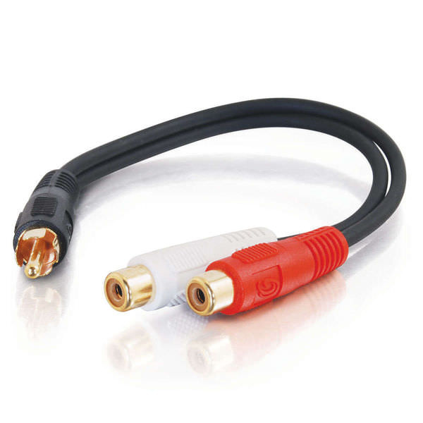 C2G CG03177 6" Value Series One RCA Mono Male to Two RCA Stereo Female Y-Cable