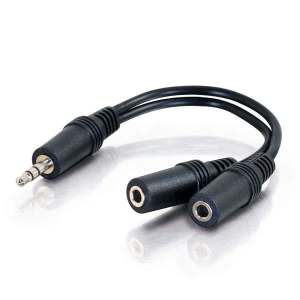 C2G CG40426 6" Value Series One 3.5MM Stereo Male To Two 3.5MM Stereo Female Y-Cable