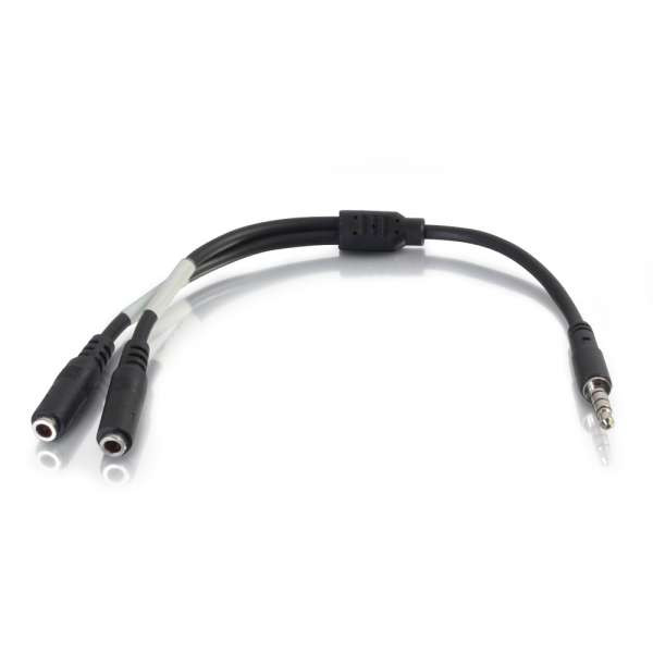 C2G CG27394 6" 4-Pin 3.5MM Microphone and Headphone Breakout Adapter Y-Cable