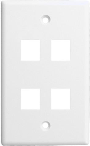Vertical Cable 304-J2642/4P/WH 4 Port White Wall Plate