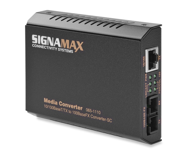 SignaMax FO-065-1110 10/100TX to 100FX Media Converter SC/MM, 2 km