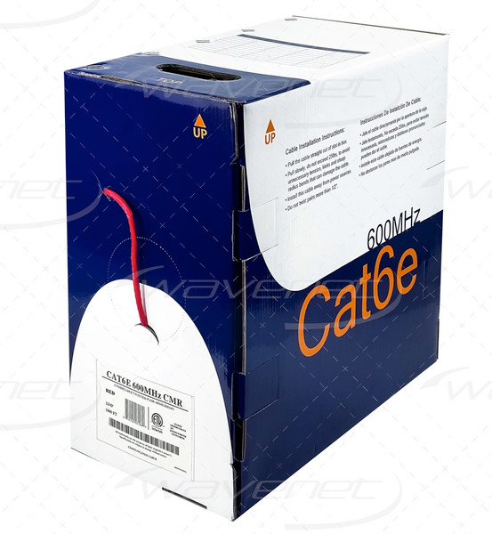 WaveNet 6E04URBK4 Cat6 600MHz UTP 1000Ft Black Riser Wire