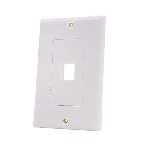 Vertical Cable 308-607D/1P/WH 1-Port Decora Style White Keystone Wall Plate