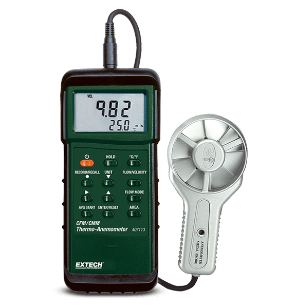 Extech 407113 Heavy Duty CFM Metal Vane Anemometer