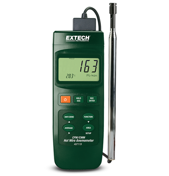 Extech 407119 Heavy Duty CFM Hot Wire Thermo-Anemometer