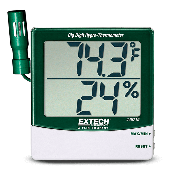 Extech 445715 Big Digit Hygro-Thermometer with Remote Probe