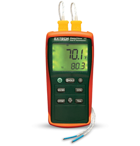 Extech EA10 EasyView Dual Input Thermometers