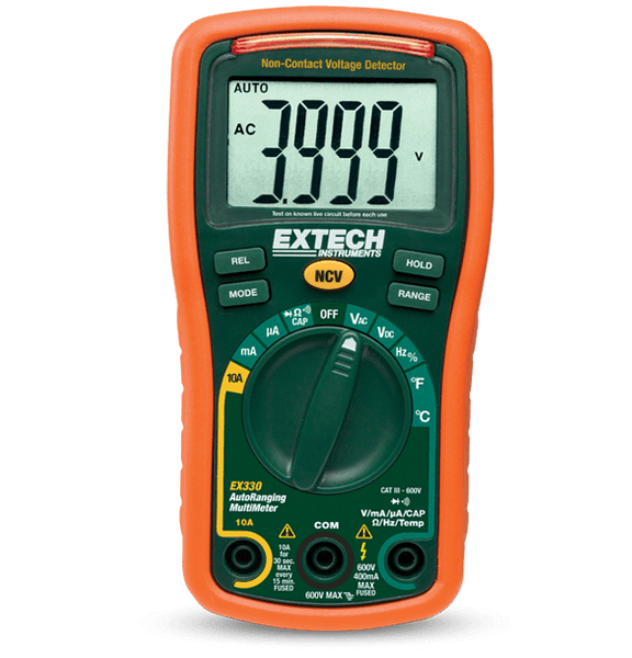 Extech EX330 12 Function Mini MultiMeter + Non-Contact Voltage Detector