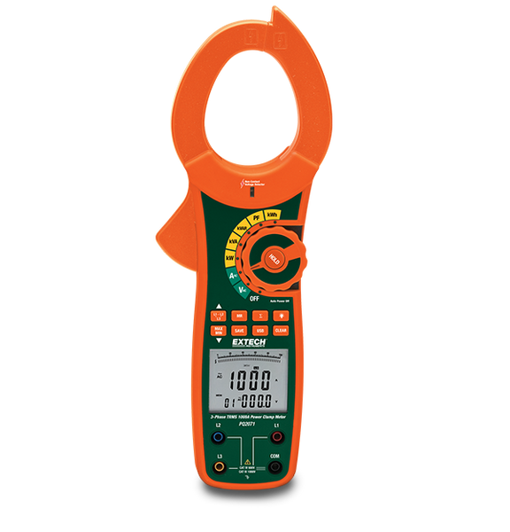 Extech PQ2071 1-/3-Phase 1000A True RMS AC Power Clamp Meter