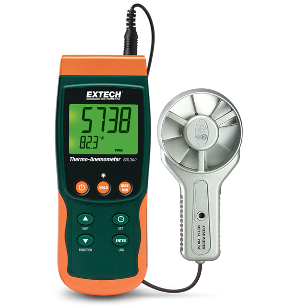 Extech SDL300 Metal Vane Thermo-Anemometer/Datalogger