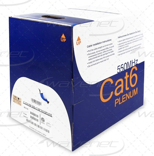 Wavenet Cat6 550MHz UTP 1000Ft White Plenum Wire