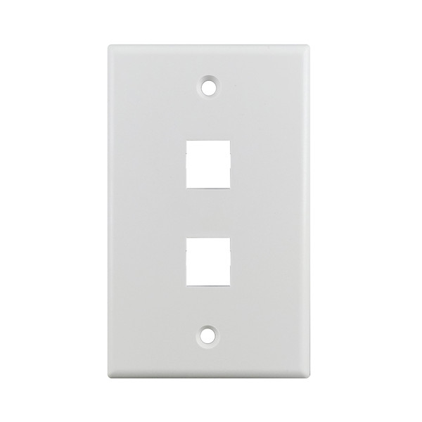 Simply45 S45-3202W-25 2-Port White Keystone Wall Plate, 25 Pack