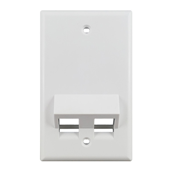 Simply45 S45-3202AW-25 2-Port White Angled Keystone Wall Plate, 25 Pack
