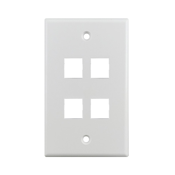 Simply45 S45-3204W-25 4-Port White Keystone Wall Plate, 25 Pack