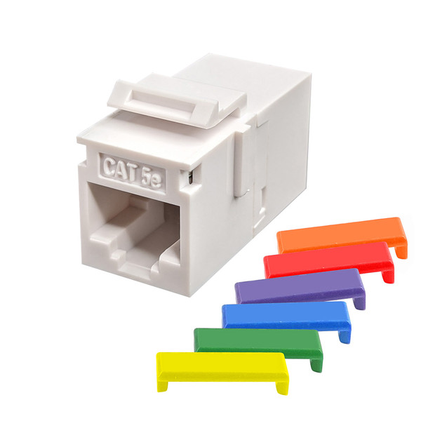 Simply45 S45-3250W-25 White Cat5e Unshielded Keystone Feed-Thru Coupler, 25 Pack