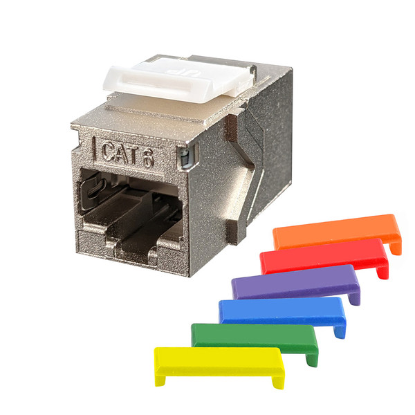 Simply45 S45-3270-25 White Cat6 Shielded Keystone Feed-Thru Coupler, 25 Pack
