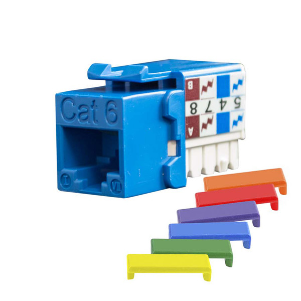 Simply45 S45-3690BL-25 Blue Cat6/6A UTP 180 Degree Keystone Jack, 25 Pack