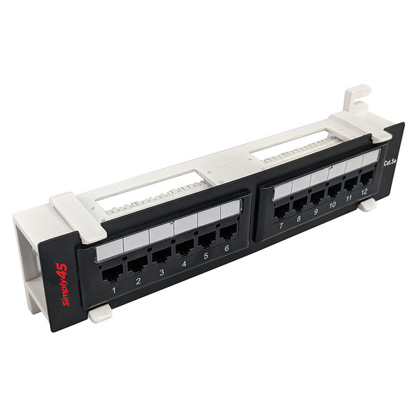Simply45 S45-2512 12-Port Wall Mount Cat5e UTP Patch Panel
