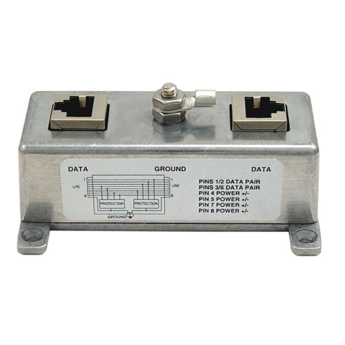 L-Com HGLN-CAT5-2 Indoor 10/100 Base-T Shielded CAT5 Lightning Surge Protector