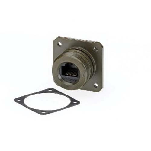 L-Com ECRD0201U00 Category 5e, Ruggedized Flange Mount, Anodized finish