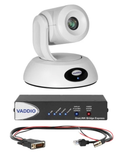 Vaddio 999-96450-570W RoboSHOT 12E HDBT OneLINK Bridge Express System for Polycom Codecs