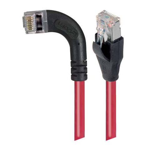 L-Com TRD815SRA6RD-3 Category 5e Shielded Right Angle RJ45 Ethernet Patch Cords - RA (Left) to Straight