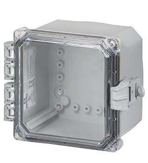 Integra H6064HCFNL 6" x 6" x 4" Traditional High Impact Polycarbonate Hinged Enclosure