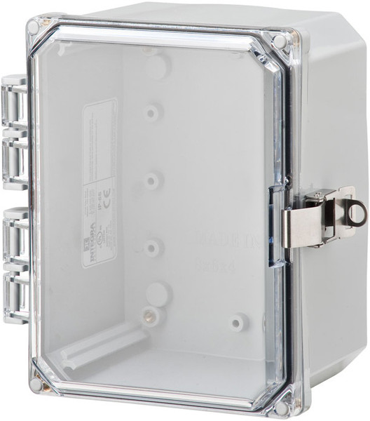 Integra H8064HCFLL 8" x 6" x 4" Traditional High Impact Polycarbonate Hinged Enclosure