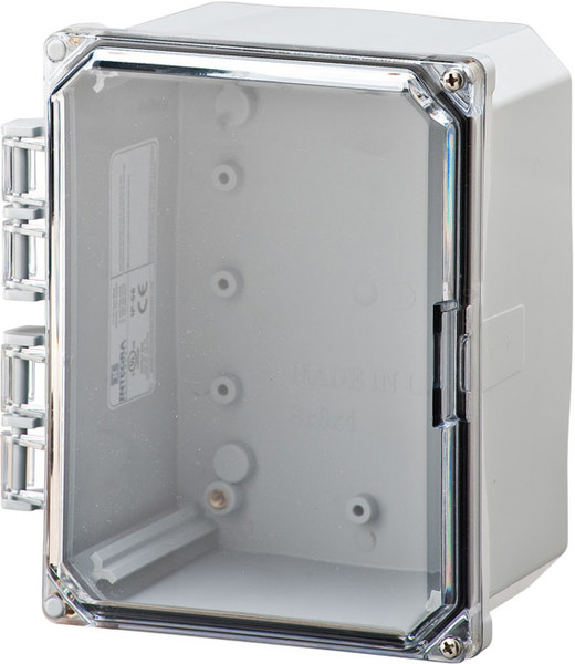Integra H8064HCF-6P 8" x 6" x 4" Traditional High Impact Polycarbonate Hinged Enclosure
