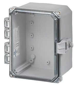 Integra H8064HCNL 8" x 6" x 4" Traditional High Impact Polycarbonate Hinged Enclosure