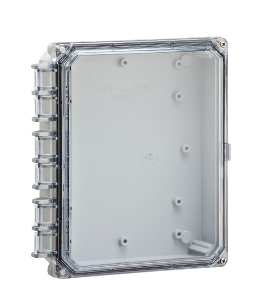 Integra H10082HCF 10" x 8" x 2" Traditional High Impact Polycarbonate Hinged Enclosure