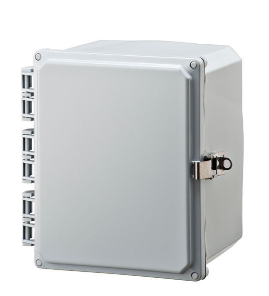 Integra H10086HFLL 10" x 8" x 6" Traditional High Impact Polycarbonate Hinged Enclosure
