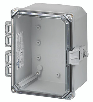 Integra H10086HCNL 10" x 8" x 6" Traditional High Impact Polycarbonate Hinged Enclosure