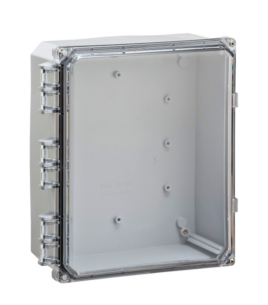 Integra H12104HC 12" x 10" x 4" Traditional High Impact Polycarbonate Hinged Enclosure