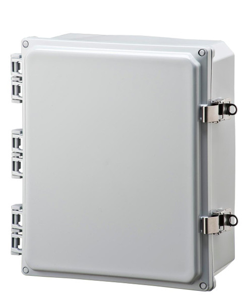 Integra H12104HFLL 12" x 10" x 4" Traditional High Impact Polycarbonate Hinged Enclosure
