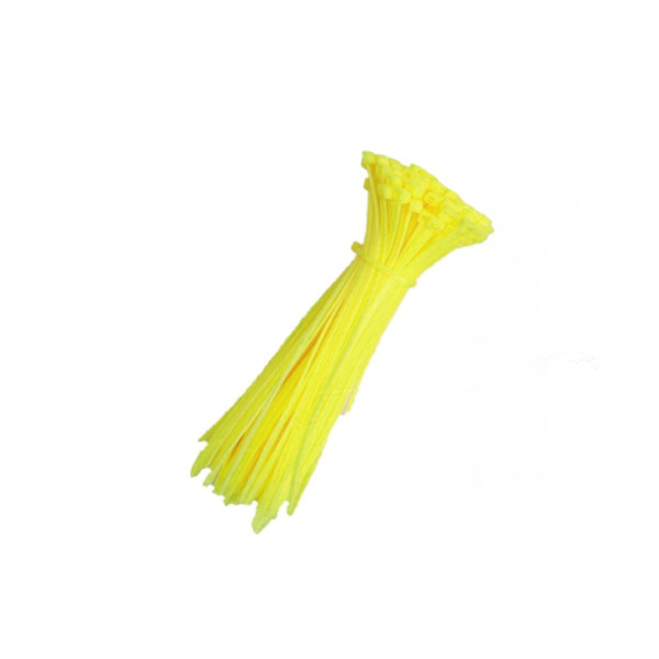 Kable Kontrol CT511FL-YL-100 11" Standard Fluorescent Yellow Cable Ties, 100 Pack