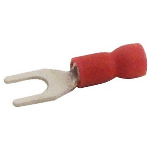 Morris 10112 22-16 Wire #6 Stud Vinyl Insulated Fork Terminals, 100 Pack