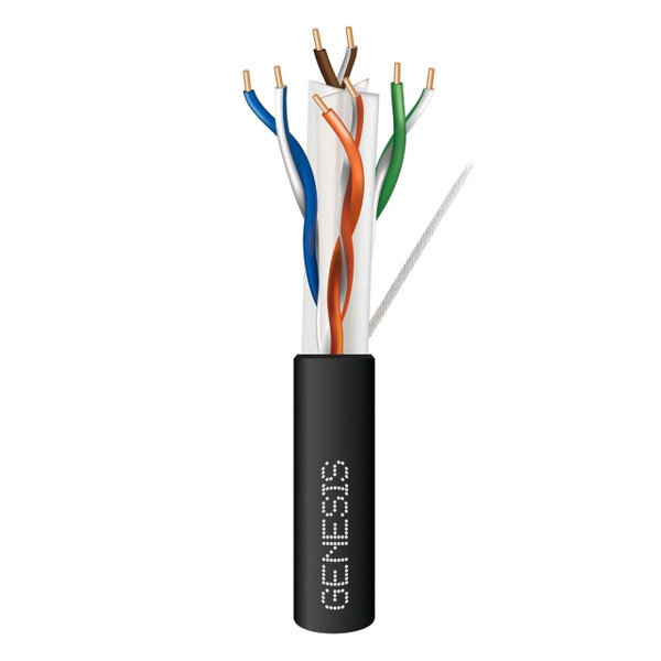 Southwire Genesis 50922108 23/4PR Cat6+ Black 1000Ft. Reel-in-a-Box