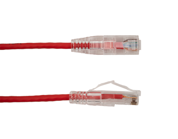 Vertical Cable 077-2025/1RD Cat6A 1Ft Red Slim Patch Cord